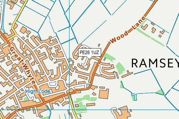 PE26 1UZ map - OS VectorMap District (Ordnance Survey)