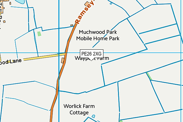 PE26 2XG map - OS VectorMap District (Ordnance Survey) PE26 2XG map - OS VectorMap District (Ordnance Survey)