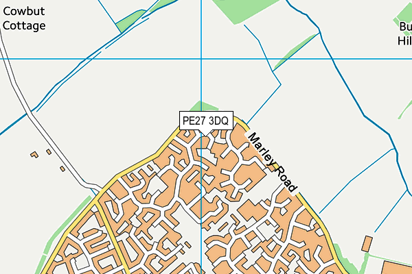 PE27 3DQ map - OS VectorMap District (Ordnance Survey) PE27 3DQ map - OS VectorMap District (Ordnance Survey)