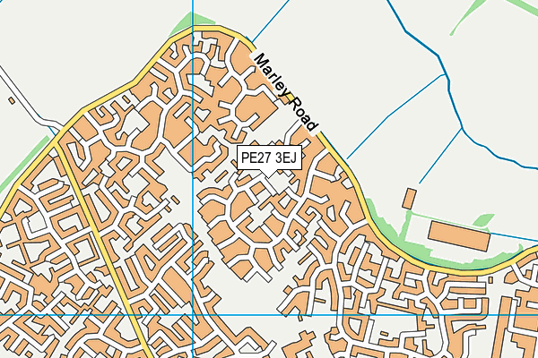 PE27 3EJ map - OS VectorMap District (Ordnance Survey) PE27 3EJ map - OS VectorMap District (Ordnance Survey)
