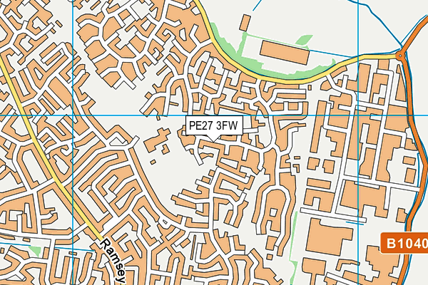 PE27 3FW map - OS VectorMap District (Ordnance Survey) PE27 3FW map - OS VectorMap District (Ordnance Survey)