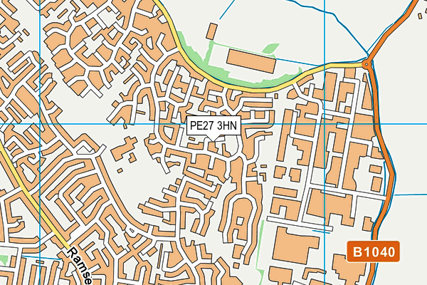 PE27 3HN map - OS VectorMap District (Ordnance Survey) PE27 3HN map - OS VectorMap District (Ordnance Survey)