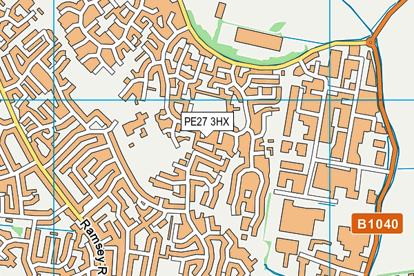 PE27 3HX map - OS VectorMap District (Ordnance Survey) PE27 3HX map - OS VectorMap District (Ordnance Survey)