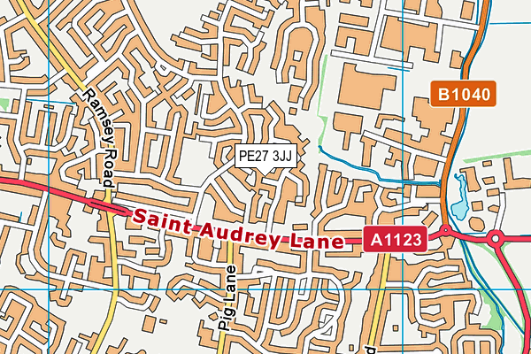 PE27 3JJ map - OS VectorMap District (Ordnance Survey) PE27 3JJ map - OS VectorMap District (Ordnance Survey)