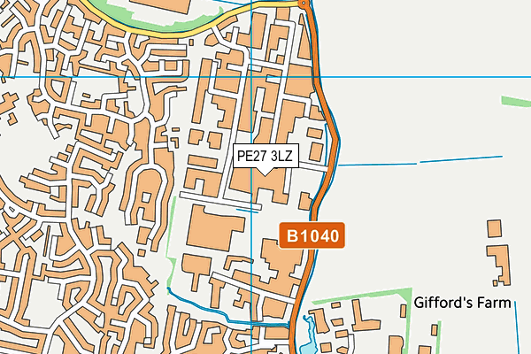 PE27 3LZ map - OS VectorMap District (Ordnance Survey) PE27 3LZ map - OS VectorMap District (Ordnance Survey)