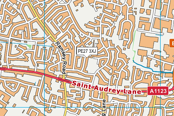 PE27 3XJ map - OS VectorMap District (Ordnance Survey) PE27 3XJ map - OS VectorMap District (Ordnance Survey)