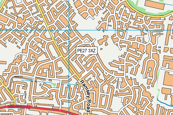 PE27 3XZ map - OS VectorMap District (Ordnance Survey) PE27 3XZ map - OS VectorMap District (Ordnance Survey)