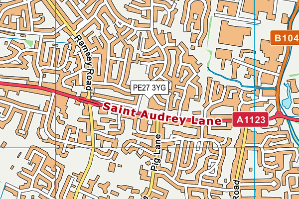 PE27 3YG map - OS VectorMap District (Ordnance Survey) PE27 3YG map - OS VectorMap District (Ordnance Survey)