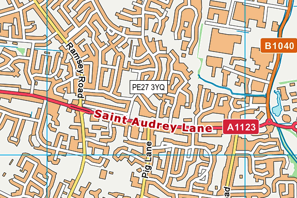 PE27 3YQ map - OS VectorMap District (Ordnance Survey) PE27 3YQ map - OS VectorMap District (Ordnance Survey)