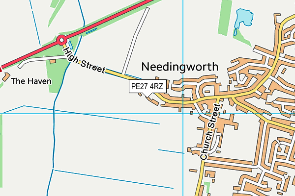 PE27 4RZ map - OS VectorMap District (Ordnance Survey)