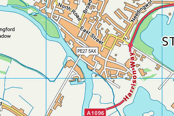PE27 5AX map - OS VectorMap District (Ordnance Survey) PE27 5AX map - OS VectorMap District (Ordnance Survey)