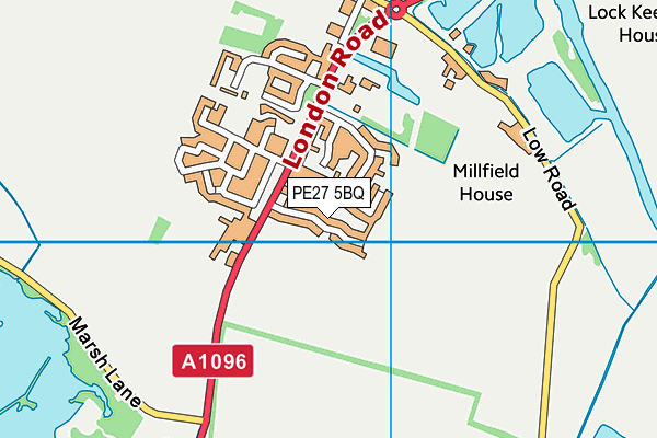 PE27 5BQ map - OS VectorMap District (Ordnance Survey)