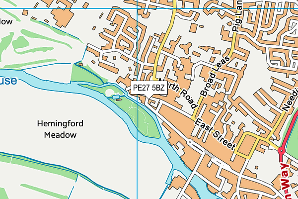 PE27 5BZ map - OS VectorMap District (Ordnance Survey) PE27 5BZ map - OS VectorMap District (Ordnance Survey)