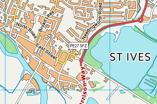 PE27 5FZ map - OS VectorMap District (Ordnance Survey)