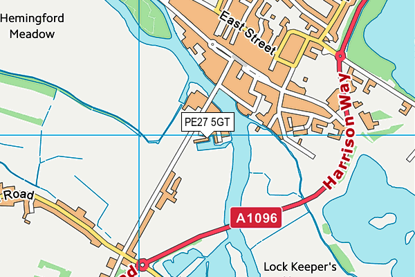 PE27 5GT map - OS VectorMap District (Ordnance Survey) PE27 5GT map - OS VectorMap District (Ordnance Survey)