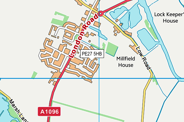 PE27 5HB map - OS VectorMap District (Ordnance Survey) PE27 5HB map - OS VectorMap District (Ordnance Survey)