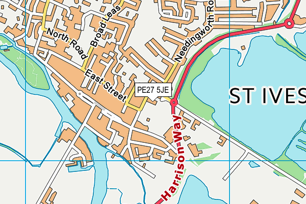 PE27 5JE map - OS VectorMap District (Ordnance Survey)