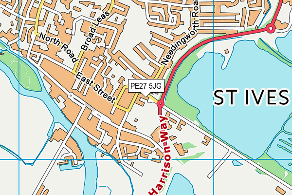 PE27 5JG map - OS VectorMap District (Ordnance Survey) PE27 5JG map - OS VectorMap District (Ordnance Survey)