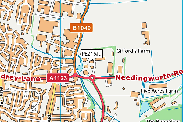 PE27 5JL map - OS VectorMap District (Ordnance Survey)