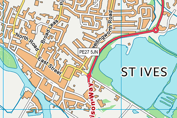 PE27 5JN map - OS VectorMap District (Ordnance Survey) PE27 5JN map - OS VectorMap District (Ordnance Survey)