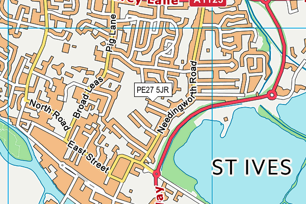 PE27 5JR map - OS VectorMap District (Ordnance Survey) PE27 5JR map - OS VectorMap District (Ordnance Survey)
