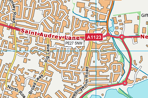 PE27 5NW map - OS VectorMap District (Ordnance Survey) PE27 5NW map - OS VectorMap District (Ordnance Survey)