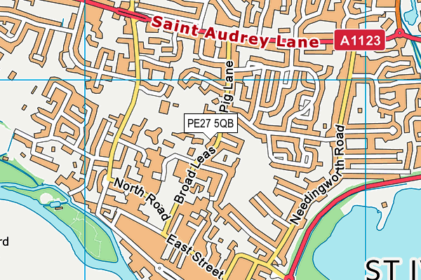PE27 5QB map - OS VectorMap District (Ordnance Survey) PE27 5QB map - OS VectorMap District (Ordnance Survey)