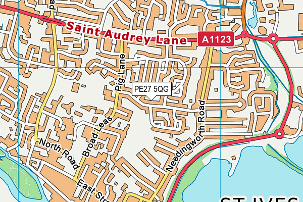 PE27 5QG map - OS VectorMap District (Ordnance Survey) PE27 5QG map - OS VectorMap District (Ordnance Survey)