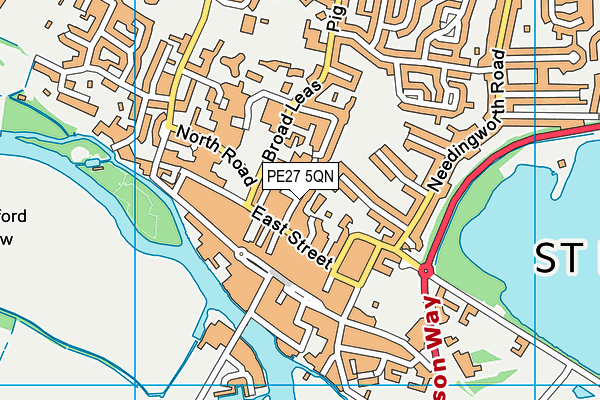PE27 5QN map - OS VectorMap District (Ordnance Survey) PE27 5QN map - OS VectorMap District (Ordnance Survey)
