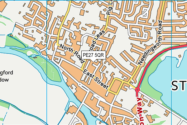 PE27 5QR map - OS VectorMap District (Ordnance Survey) PE27 5QR map - OS VectorMap District (Ordnance Survey)