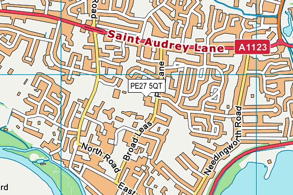 PE27 5QT map - OS VectorMap District (Ordnance Survey) PE27 5QT map - OS VectorMap District (Ordnance Survey)