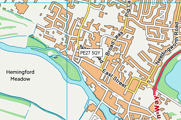 PE27 5QY map - OS VectorMap District (Ordnance Survey) PE27 5QY map - OS VectorMap District (Ordnance Survey)