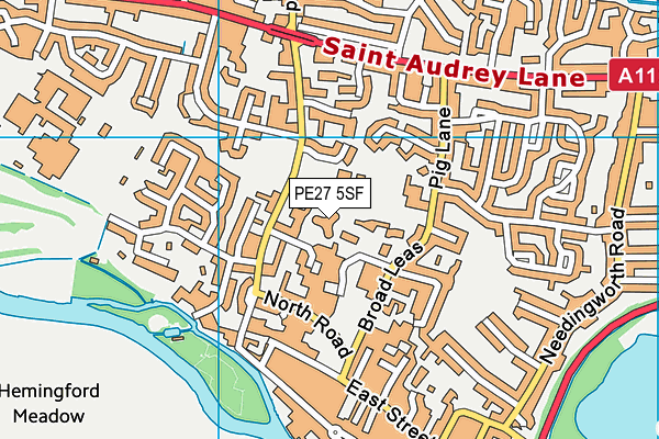 PE27 5SF map - OS VectorMap District (Ordnance Survey) PE27 5SF map - OS VectorMap District (Ordnance Survey)