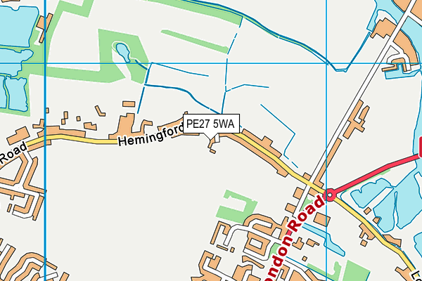 PE27 5WA map - OS VectorMap District (Ordnance Survey) PE27 5WA map - OS VectorMap District (Ordnance Survey)