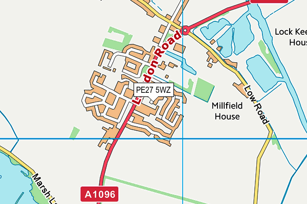 PE27 5WZ map - OS VectorMap District (Ordnance Survey) PE27 5WZ map - OS VectorMap District (Ordnance Survey)