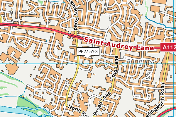 PE27 5YG map - OS VectorMap District (Ordnance Survey) PE27 5YG map - OS VectorMap District (Ordnance Survey)