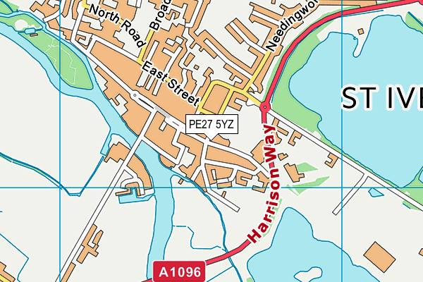 PE27 5YZ map - OS VectorMap District (Ordnance Survey) PE27 5YZ map - OS VectorMap District (Ordnance Survey)