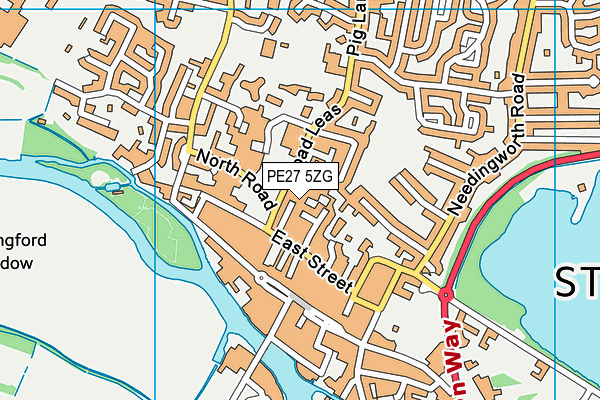 PE27 5ZG map - OS VectorMap District (Ordnance Survey) PE27 5ZG map - OS VectorMap District (Ordnance Survey)