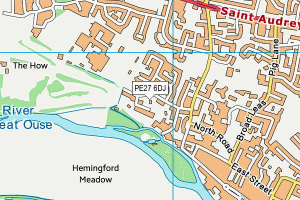 PE27 6DJ map - OS VectorMap District (Ordnance Survey) PE27 6DJ map - OS VectorMap District (Ordnance Survey)