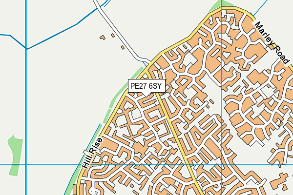 PE27 6SY map - OS VectorMap District (Ordnance Survey) PE27 6SY map - OS VectorMap District (Ordnance Survey)