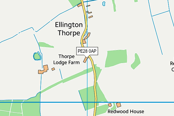 PE28 0AP map - OS VectorMap District (Ordnance Survey)