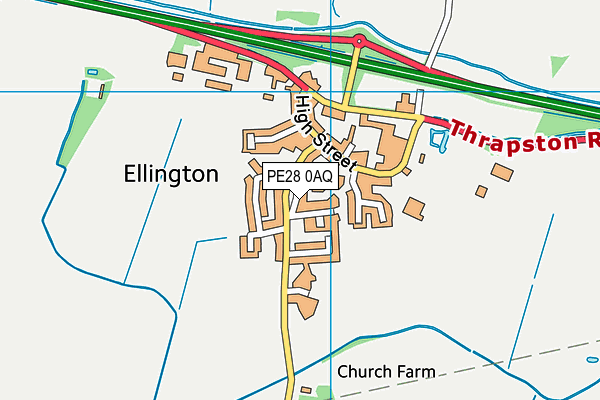 PE28 0AQ map - OS VectorMap District (Ordnance Survey)