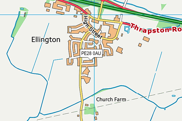 PE28 0AU map - OS VectorMap District (Ordnance Survey)