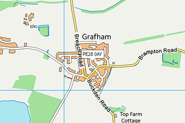 PE28 0AY map - OS VectorMap District (Ordnance Survey)