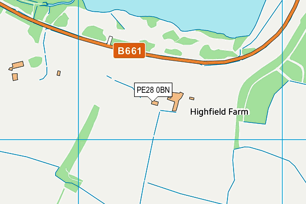 PE28 0BN map - OS VectorMap District (Ordnance Survey) PE28 0BN map - OS VectorMap District (Ordnance Survey)