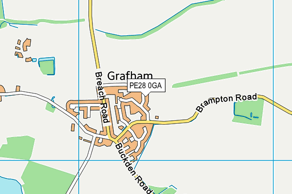 PE28 0GA map - OS VectorMap District (Ordnance Survey) PE28 0GA map - OS VectorMap District (Ordnance Survey)