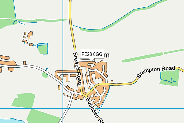 PE28 0GG map - OS VectorMap District (Ordnance Survey) PE28 0GG map - OS VectorMap District (Ordnance Survey)