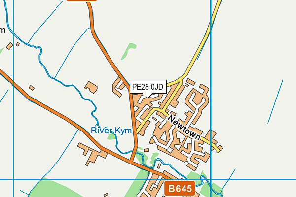 PE28 0JD map - OS VectorMap District (Ordnance Survey) PE28 0JD map - OS VectorMap District (Ordnance Survey)