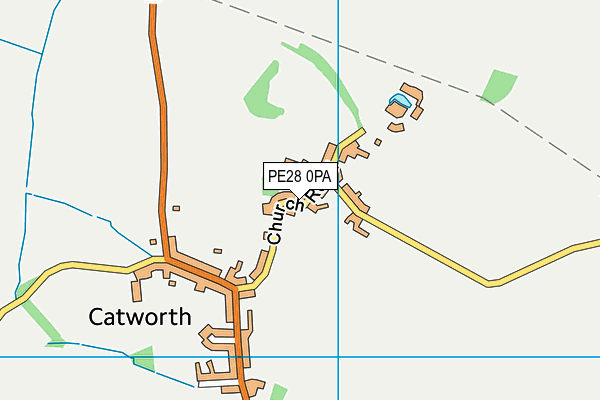 PE28 0PA map - OS VectorMap District (Ordnance Survey)