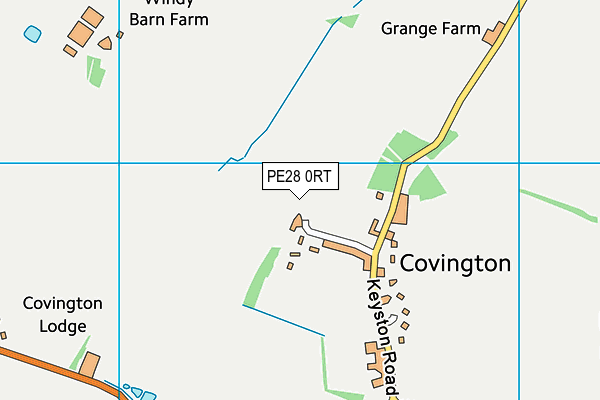 PE28 0RT map - OS VectorMap District (Ordnance Survey)